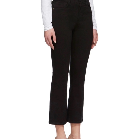 FRAME Le Crop Mini Boot Jeans Size 24 Black - Picture 2 of 8